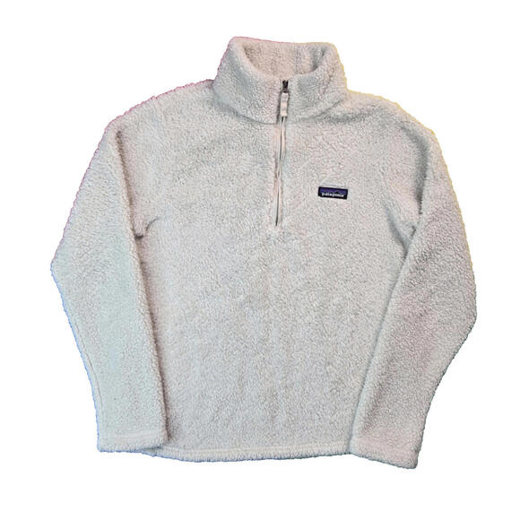 Patagonia Los Gatos White Fleece 1/4 Zip Pullover Jacket Womens Size Medium M - Picture 1 of 7